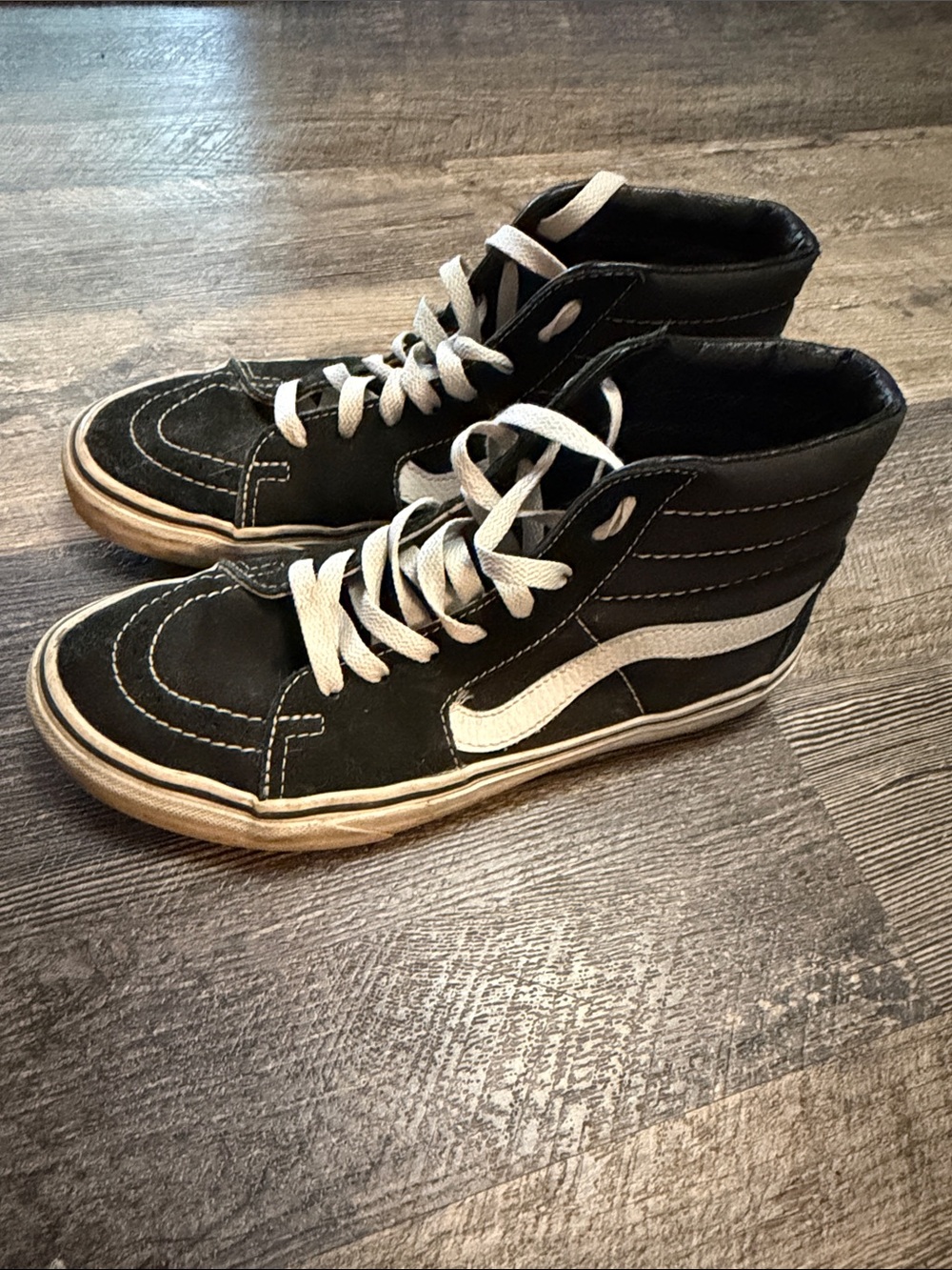 Vans Black High-Top Sneakers with White Side Stripe